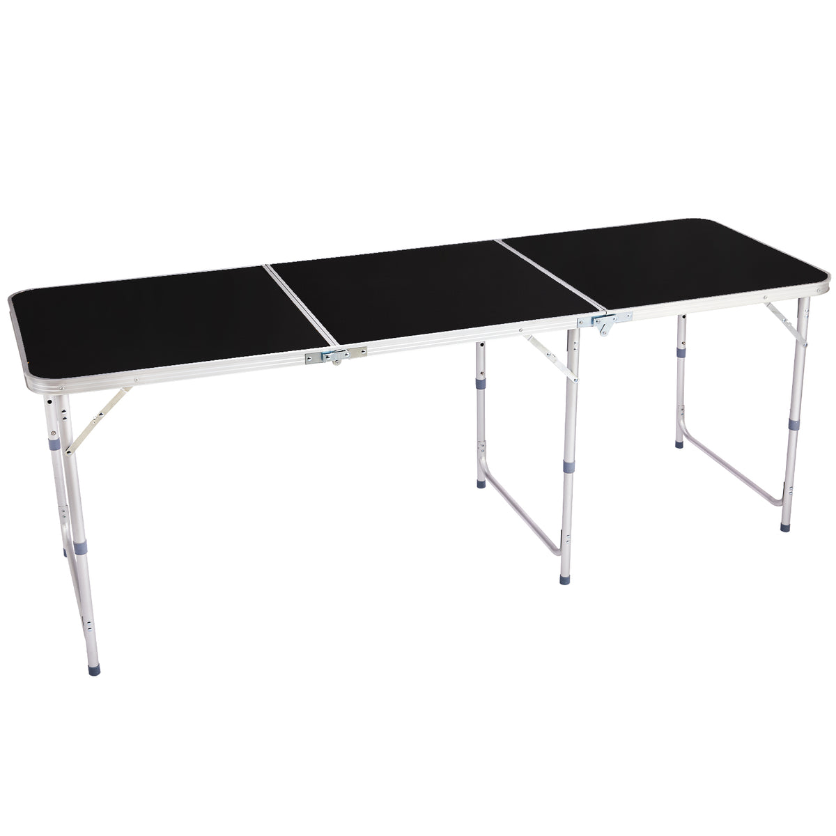 6ft 180-60cm Aluminum Alloy 3-Fold Portable Folding Table, Adjustable