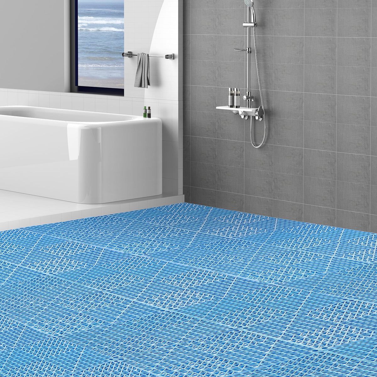 Vevor Interlocking Tile 55PCS Blue, Drainage Tiles Splicing, PVC