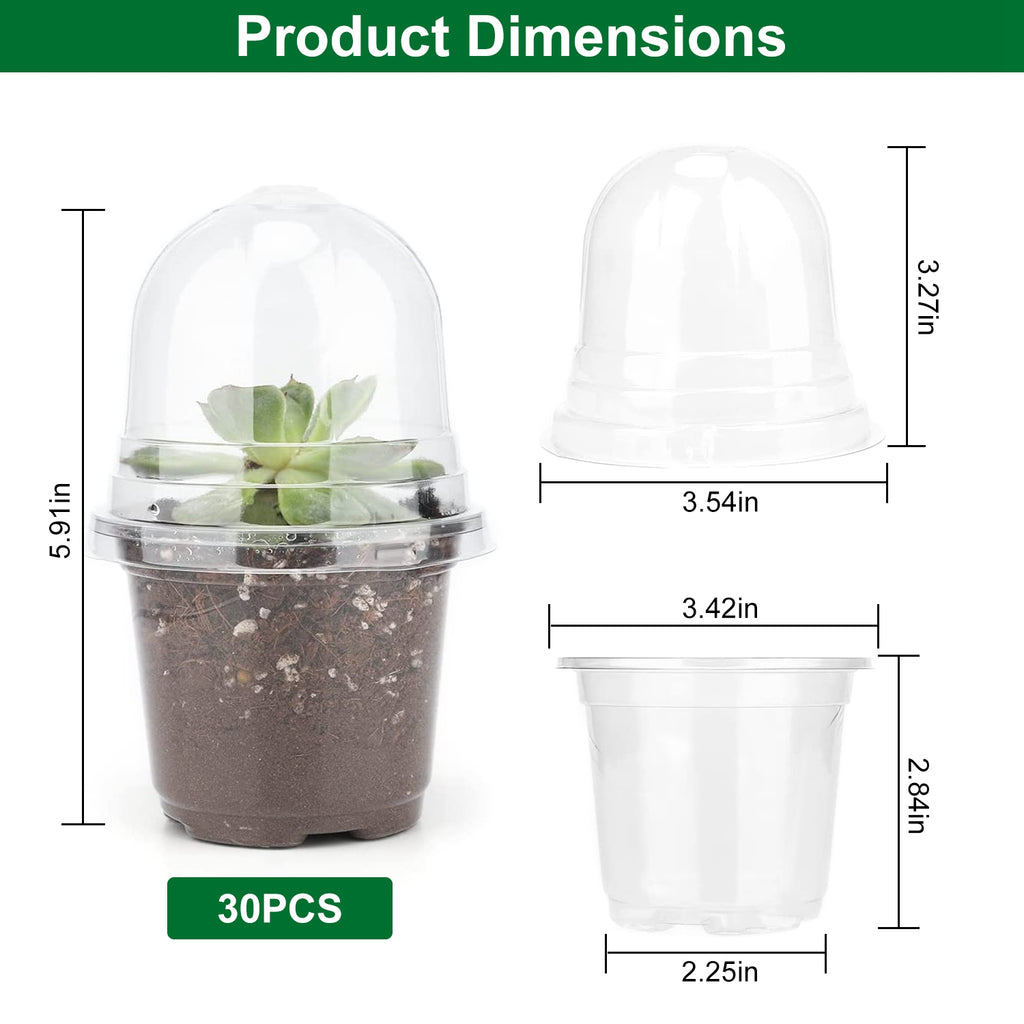 30Pcs Plant Nursery Pots For Spring Garden Container PET Flower Seed