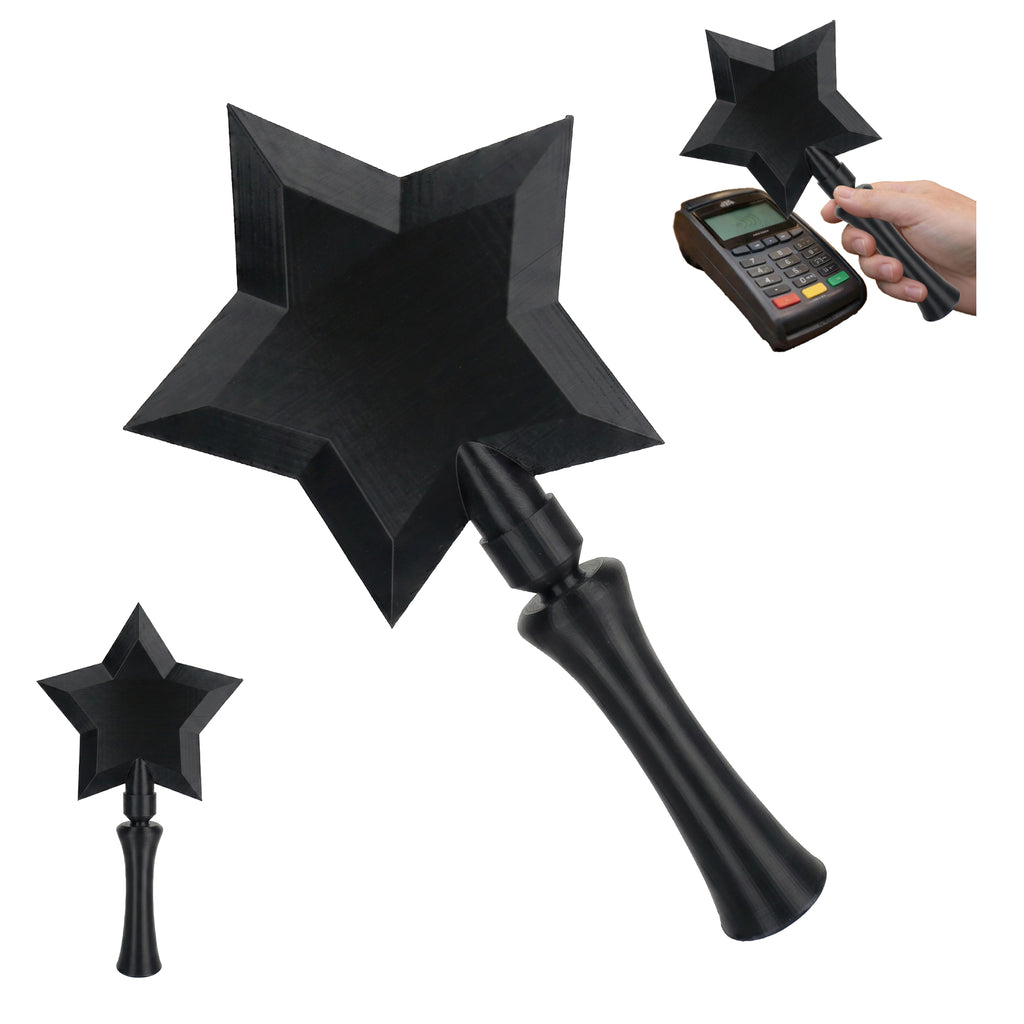 Star Wand Card Holder, 3D Printed Handheld Contactless Card Sleeve