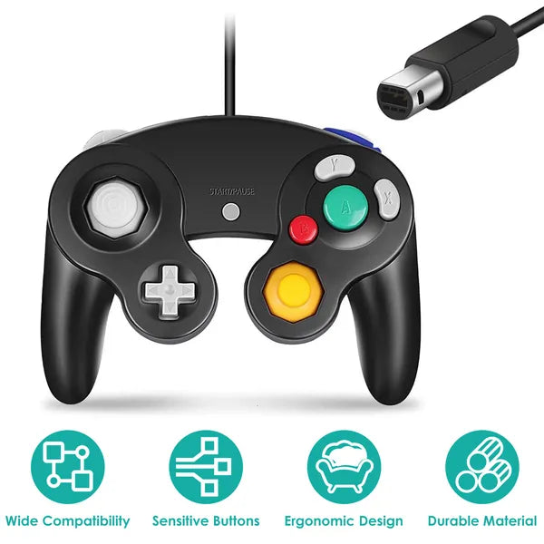 Shock Wired Game Controller Gamepad Compatible With Nintendo Wii