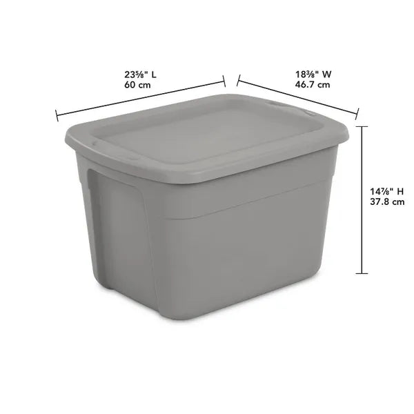 18gal Non-latching Storage Tote Gray