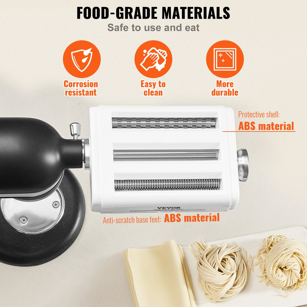Pasta Attachment For Kitchenaid Stand Mixer, 3-IN-1 Stainless Steel