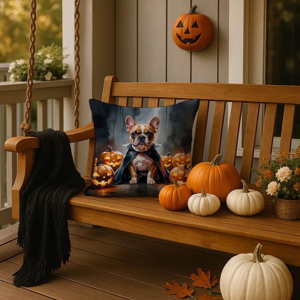 French Bulldog Puppy Halloween Throw Pillow Machine Washable, Indoor