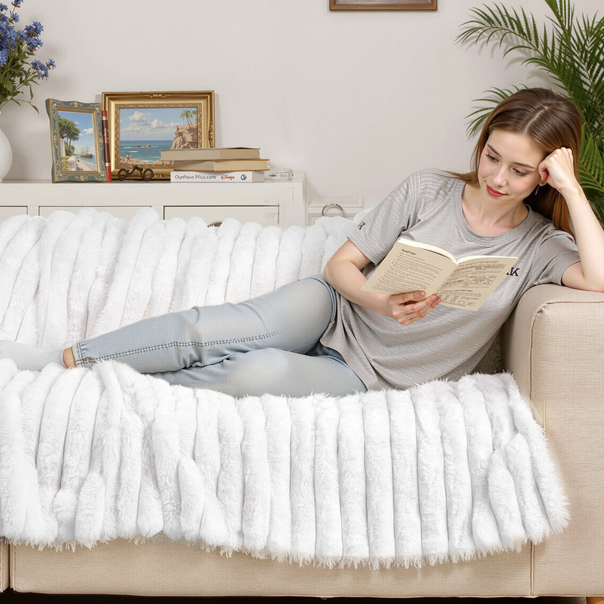 Soft Throw Blanket 50 X 60 Inches 1270 X 1524 Mm Faux Fur Cozy Bed