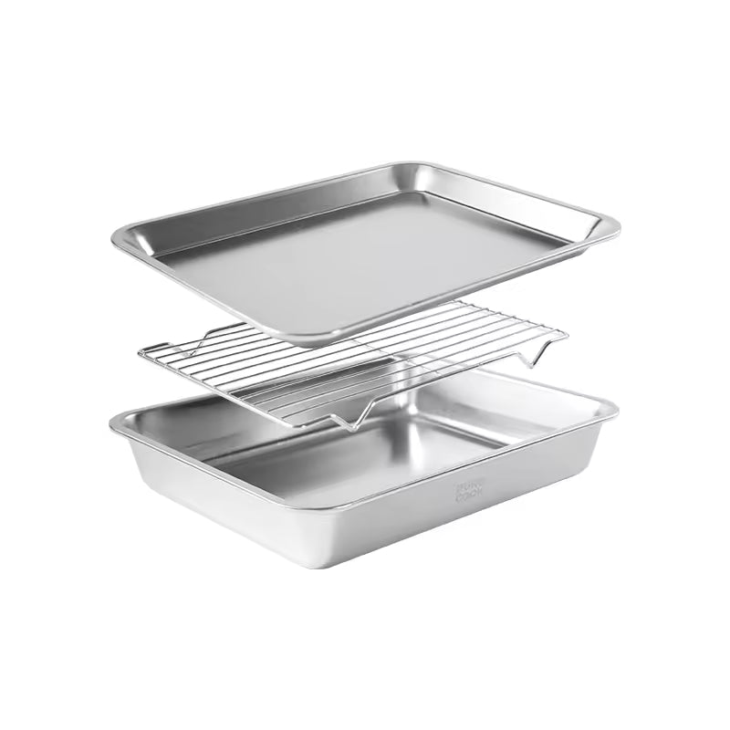 304 Stainless Steel Square Mesh Rack Oven Tray - Multi-functional