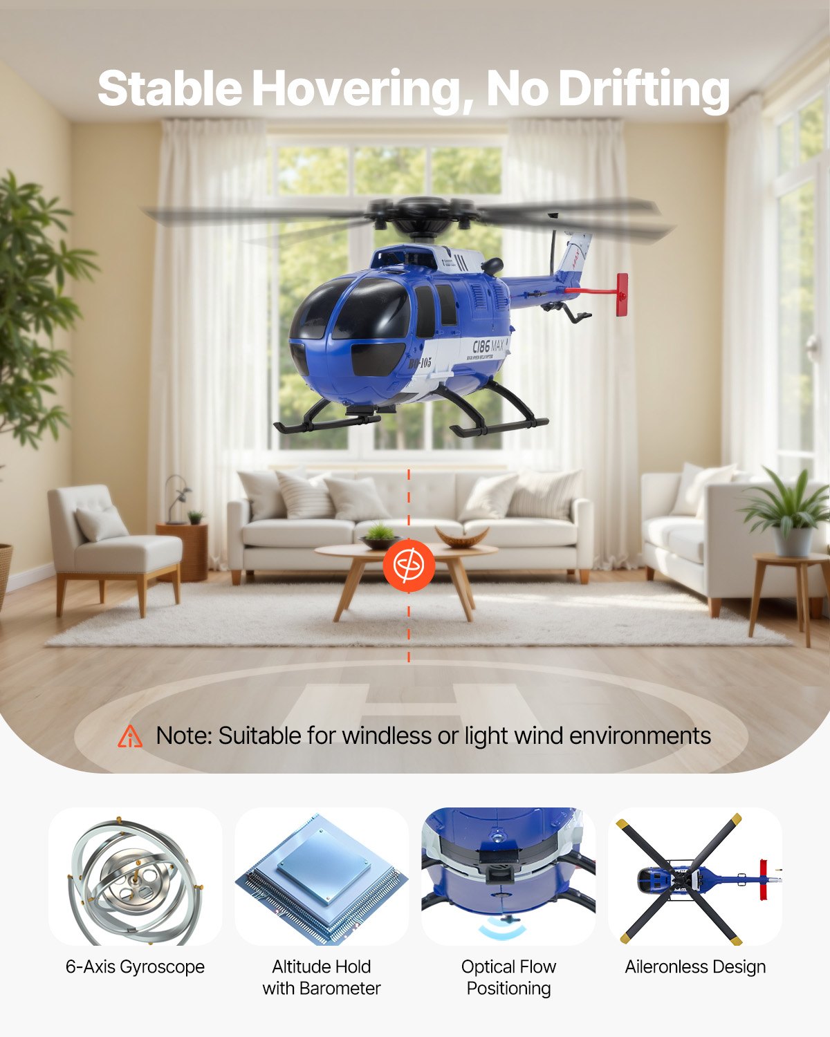RC Helicopter 4 Channel Remote Control Aircraft Toy 6-Axis Gyro Kids