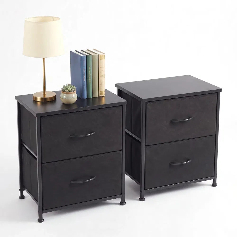 2-Pack 2/4-Drawer Dresser With Metal Frame & Wood Top