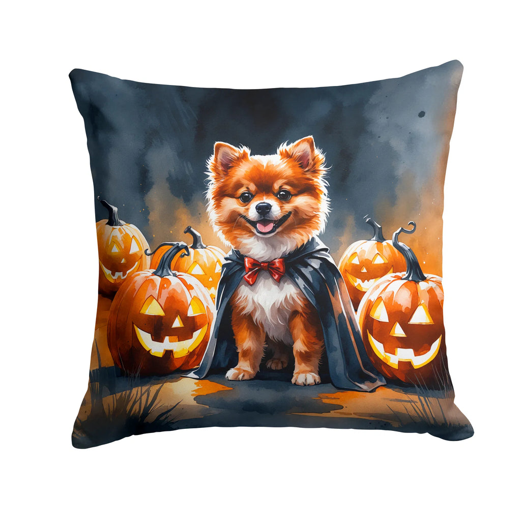 Pomeranian Puppy Halloween Throw Pillow Machine Washable, Indoor