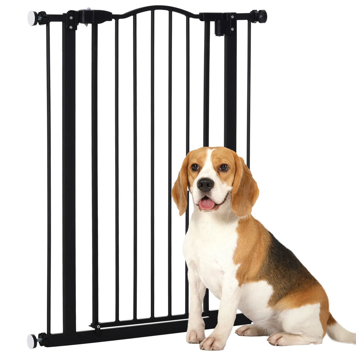 Extra Tall Dog Gate With Door, Pressure Fit, Auto Close, Double Locking