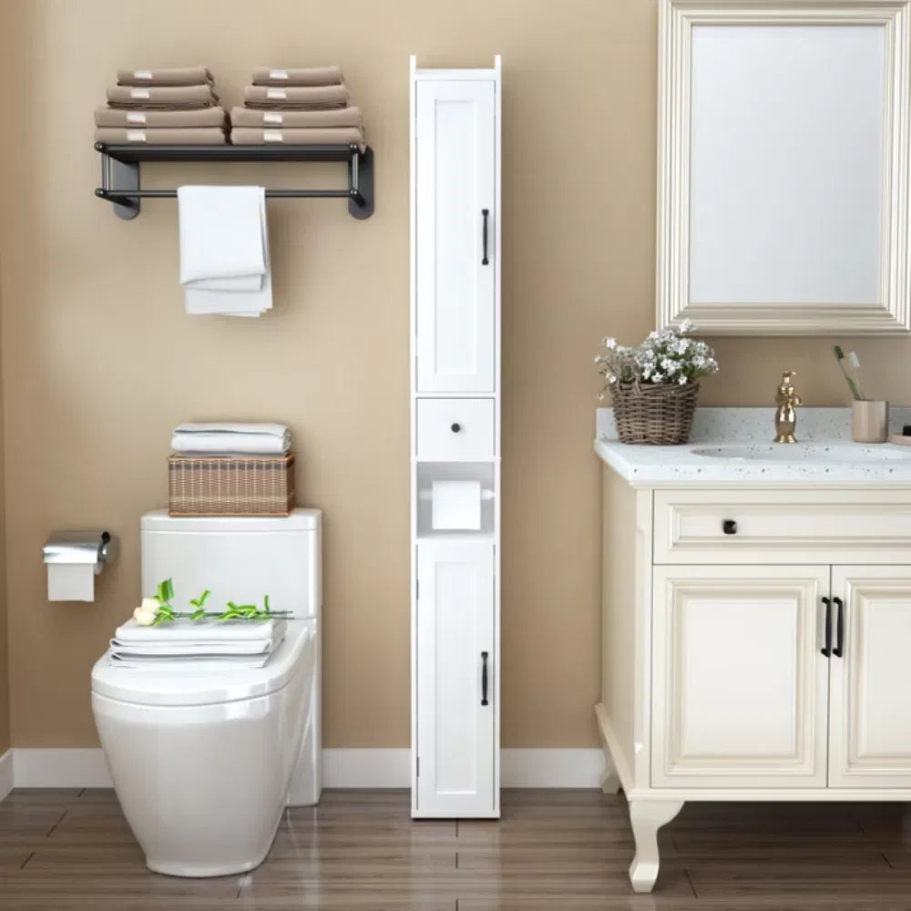 BathroomStorageCabinet,67.51" Tall Narrow Freestanding