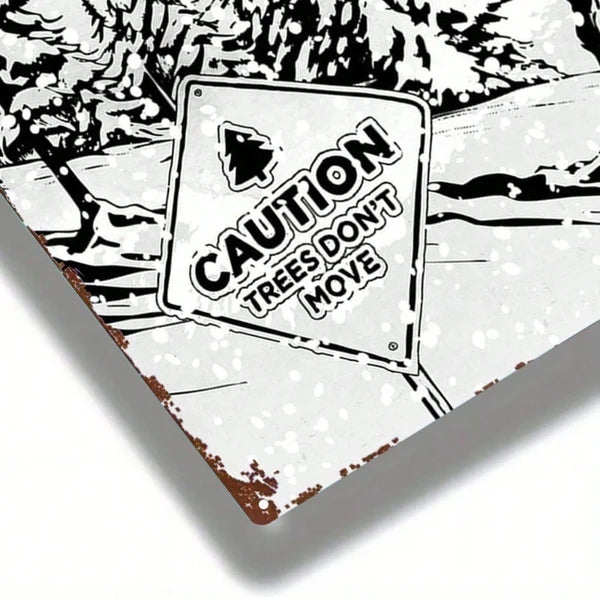 1pc 2D Flat Metal Sign Freeride Snowboard Plaque, Sturdy Metal Wall Art