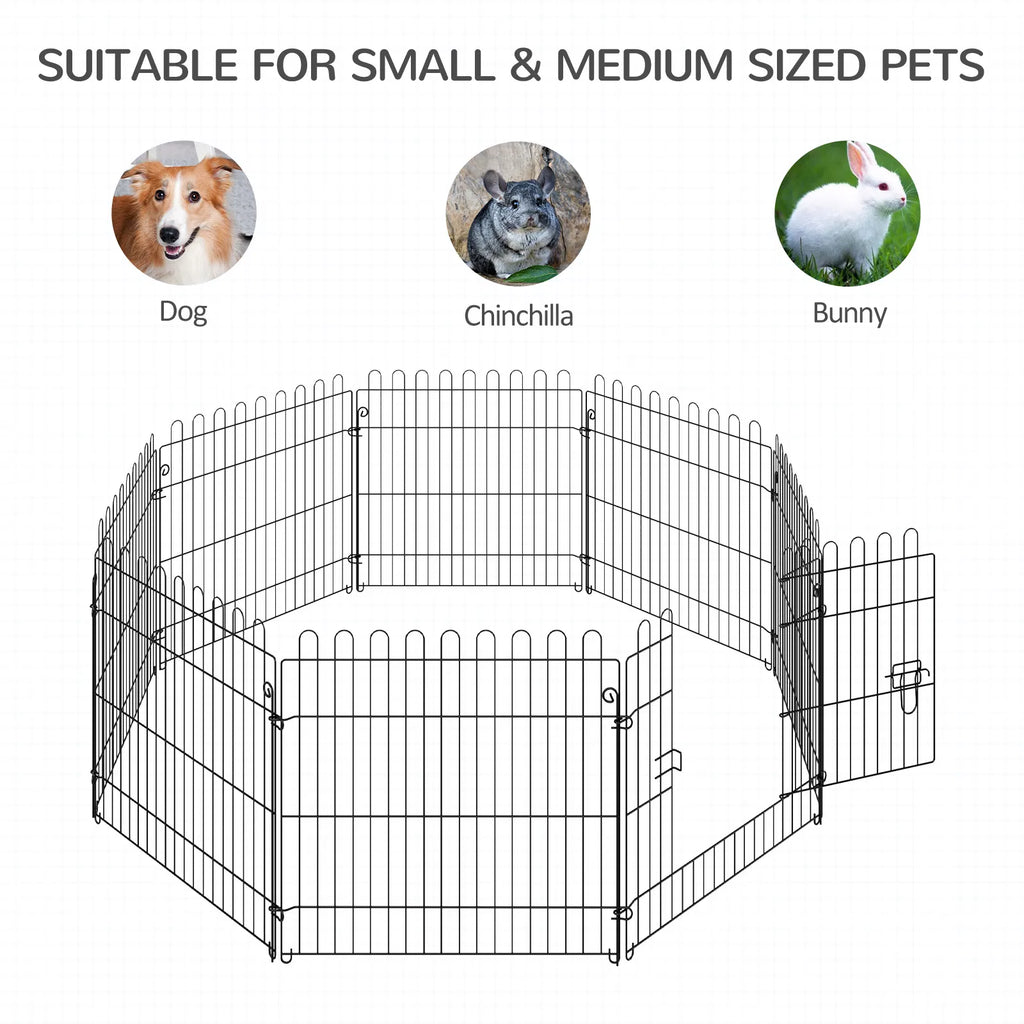 24inch 8-Panel Dog Playpen Octagon Pet Exercise Playpen Crate Foldable