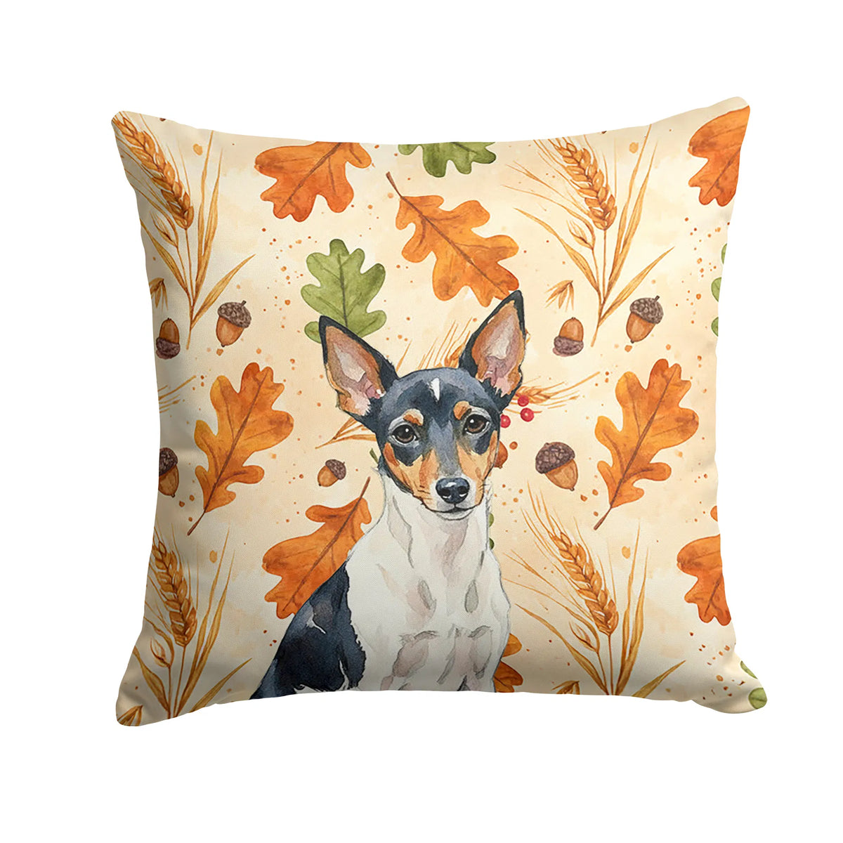 Toy Fox Terrier Heirloom Fall Throw Pillow Decorative Indoor Outdoor
