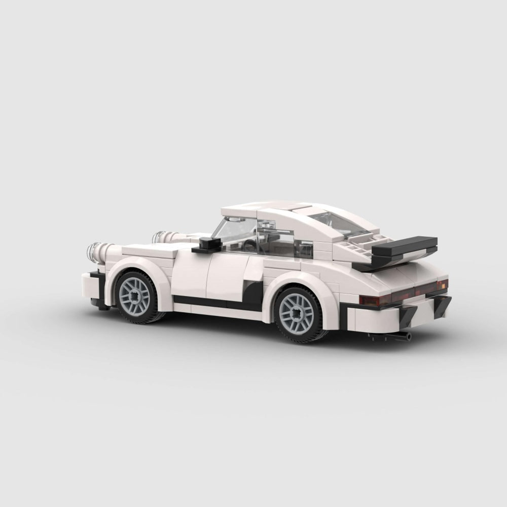 196PCS White Sports Car MOC Building Blocks For Porsche 911