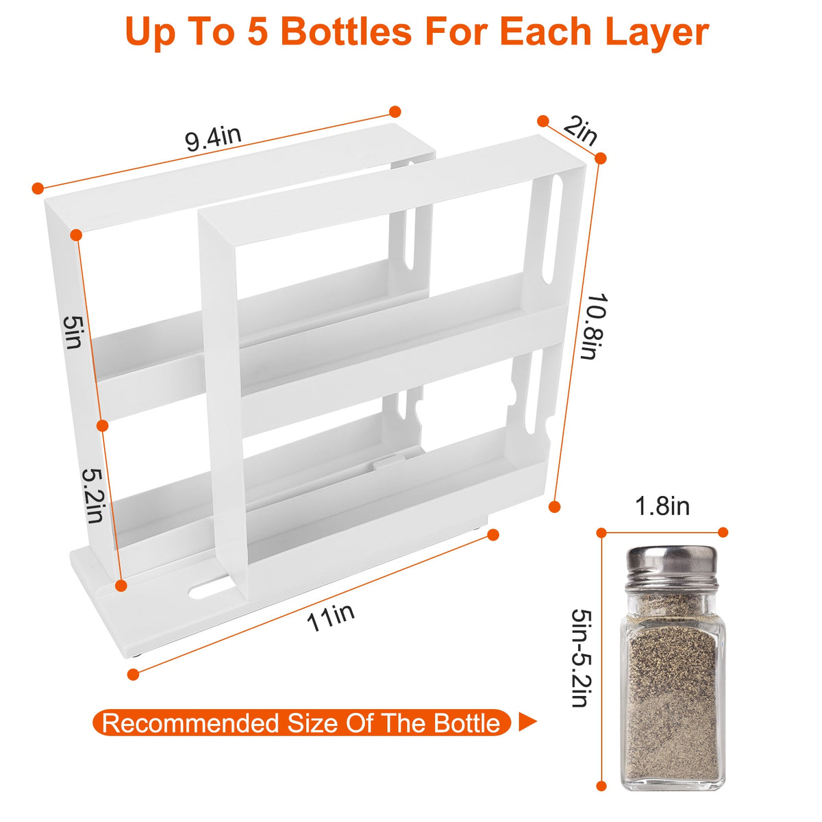 1Pc Swivel Cabinet Organizer Revolving Kitchen Rack Spice Organizer