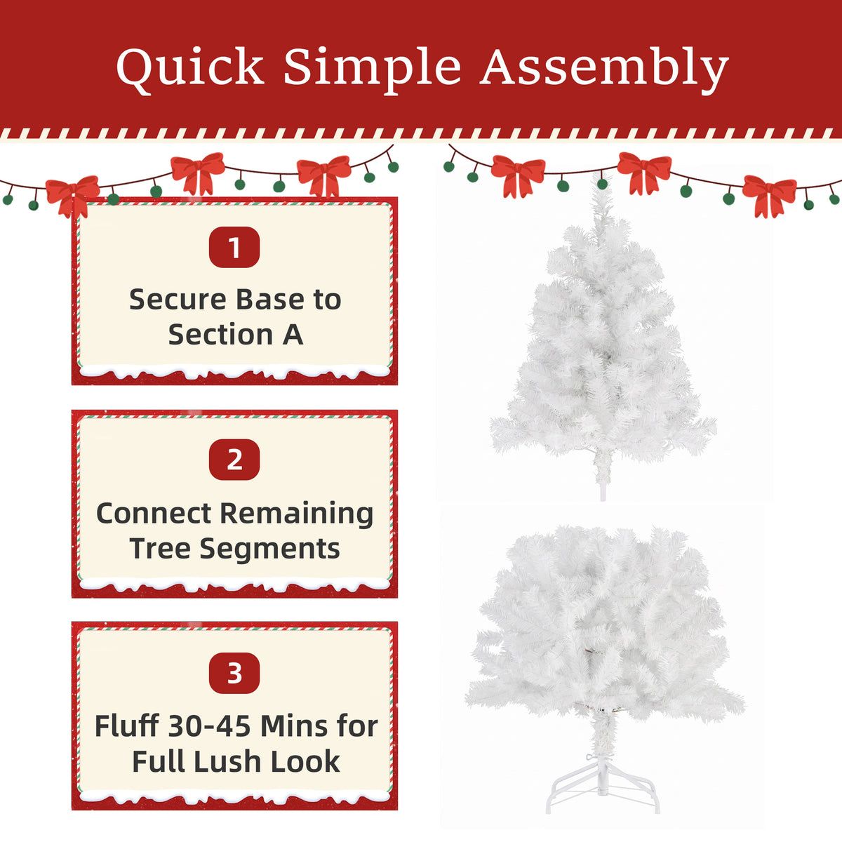 Prelit Christmas Tree, Realistic Spruce, With Metal Stand
