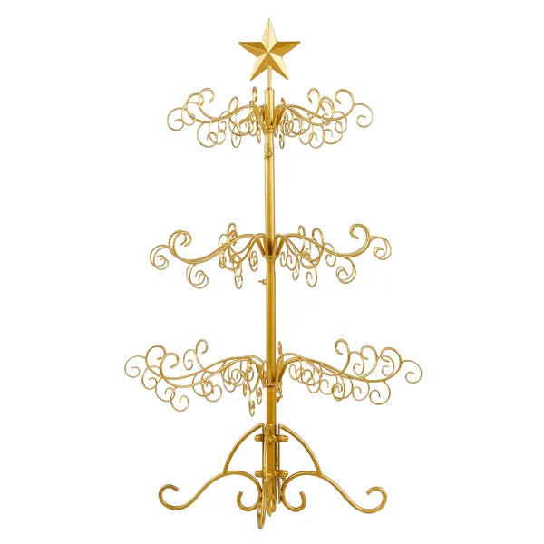 3ft Wrought Iron Christmas Tree, Metal Ornament Display Tree Stand