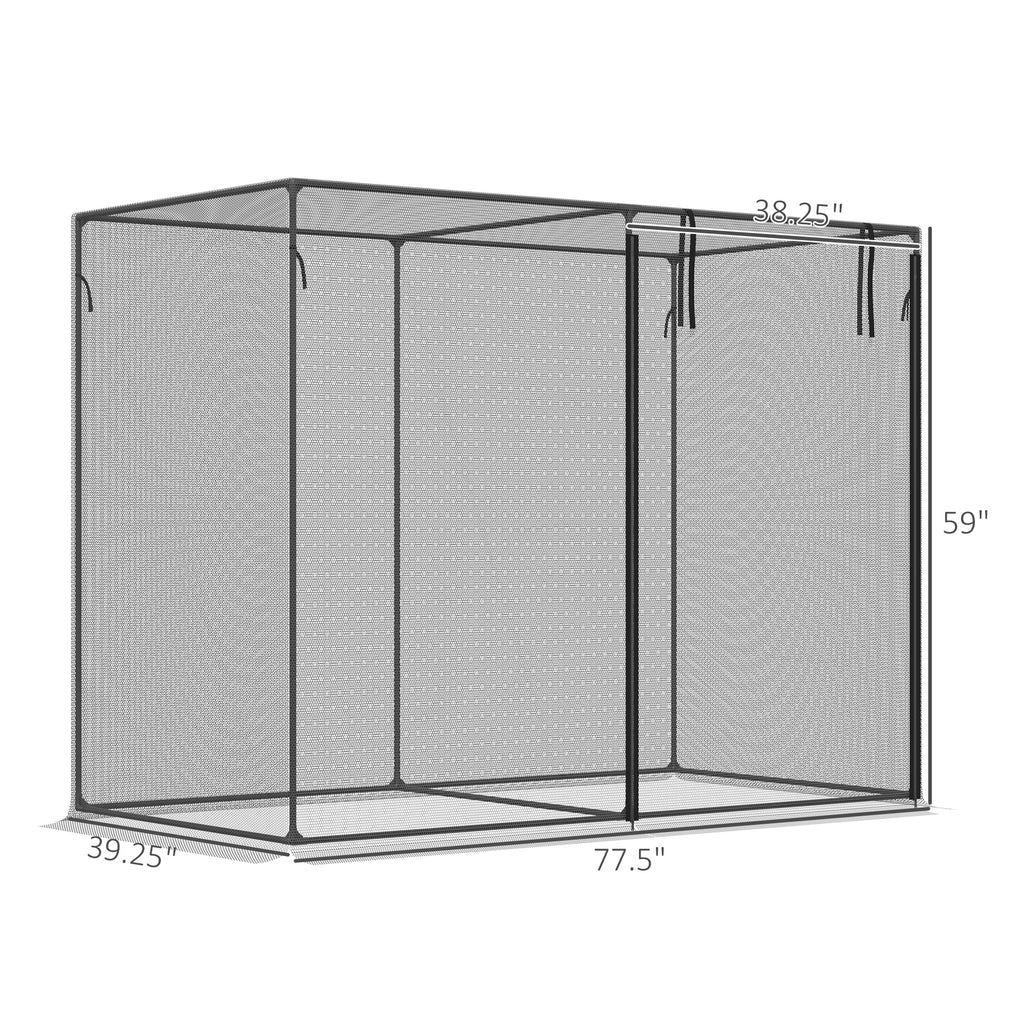 6' X 3' X 5' Crop Cage, Plant Protection Tent With Zippered Doors