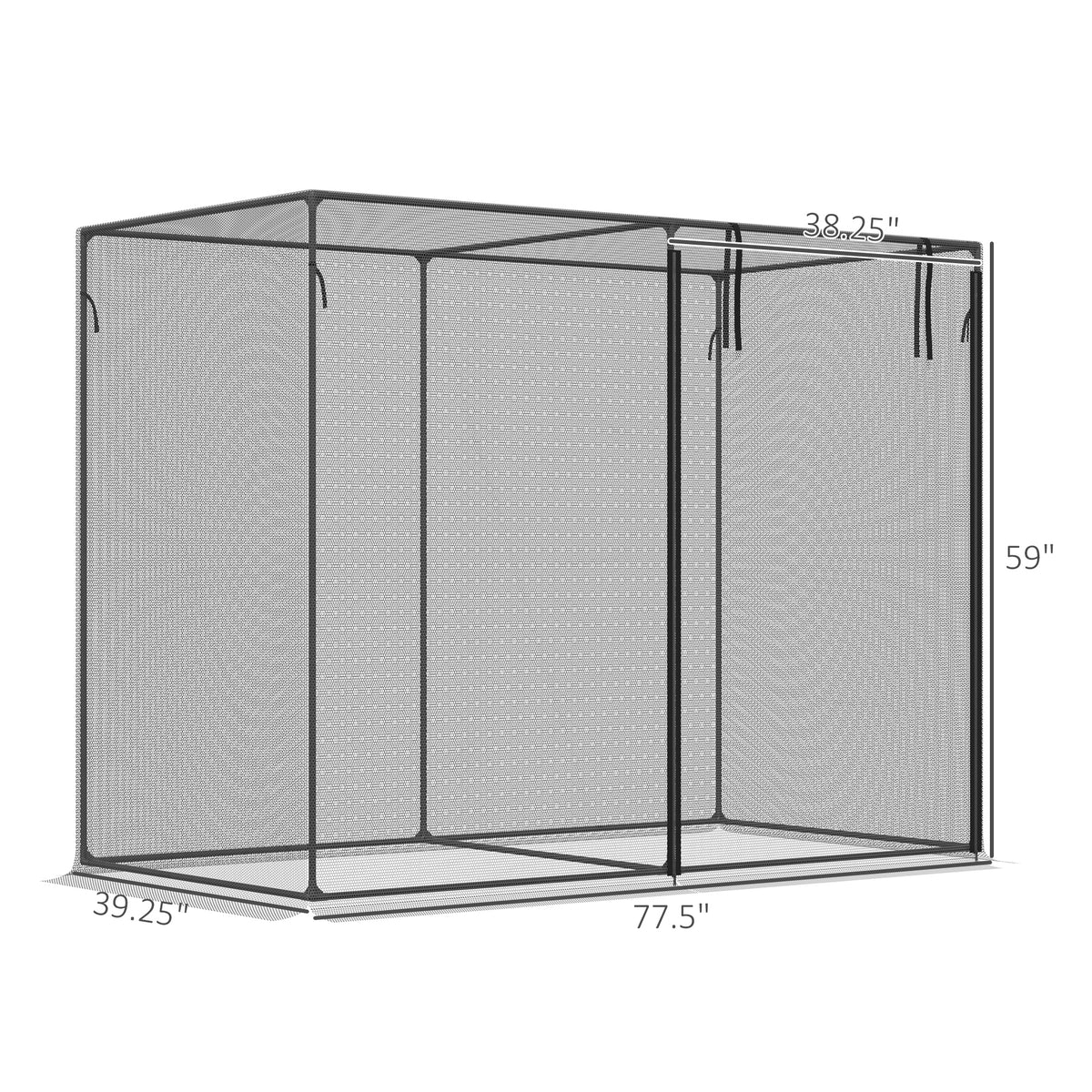 6' X 3' X 5' Crop Cage, Plant Protection Tent With Zippered Doors