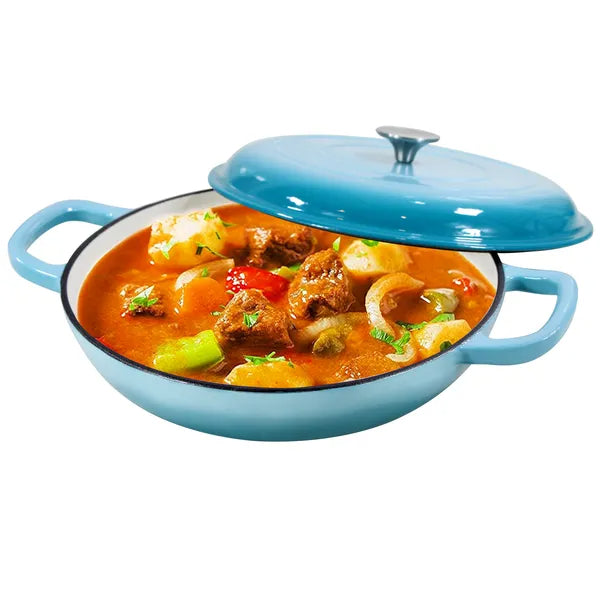 Cookwin Cast Iron Casserole Braiser 3.8 Quart Heavy Duty Casserole