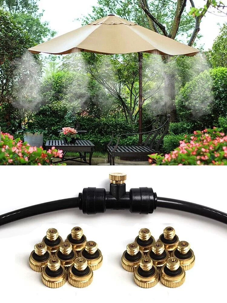 20x Brass Misting Nozzles Mister Sprinkler Outdoor Cooling System