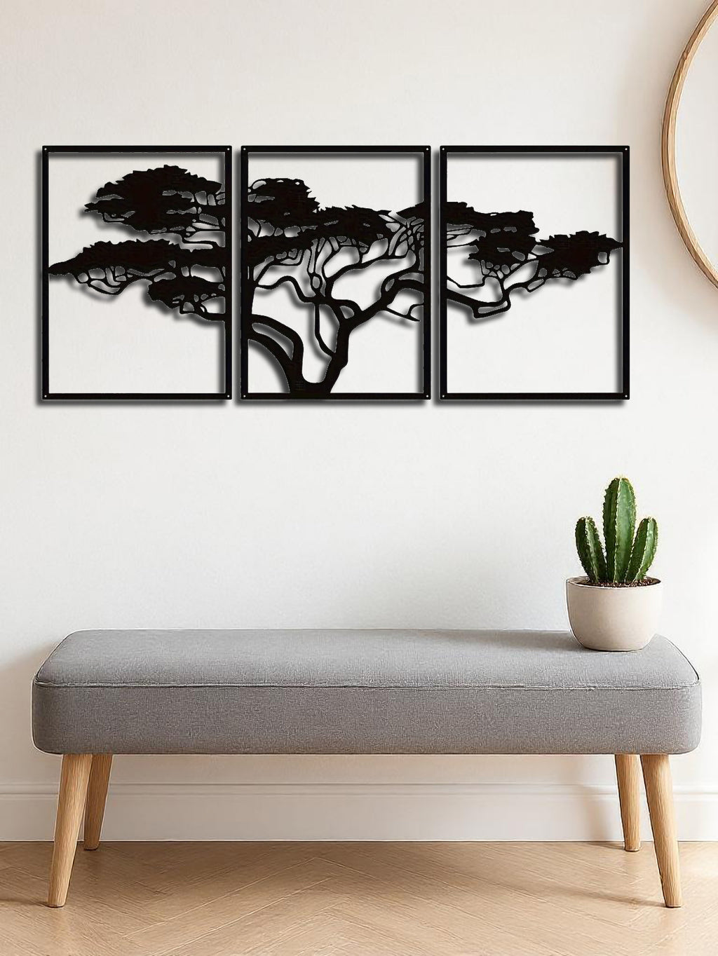 Set Of 3 Black Metal Tree Of Life Wall Arts,stunning Boho Spiritual