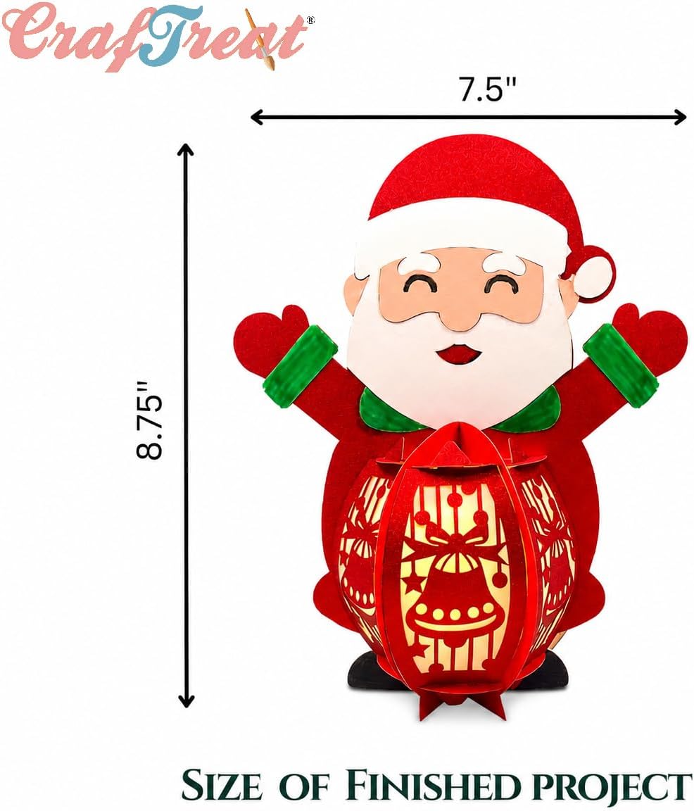 Santa Paper Lantern DIY Christmas Craft Kit, Reusable Hanging Holiday