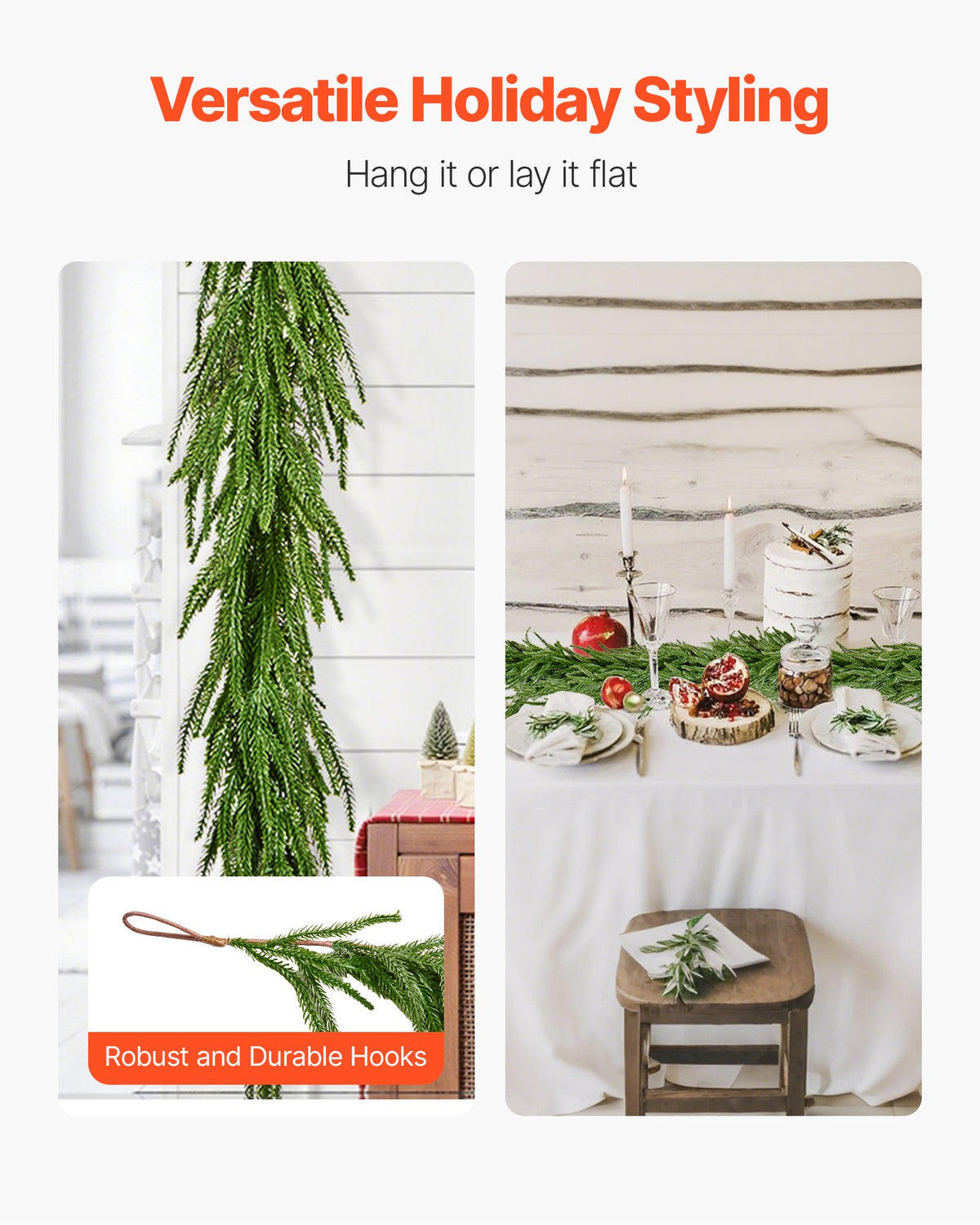 Faux Norfolk Pine Garland, 6 or 9 ft