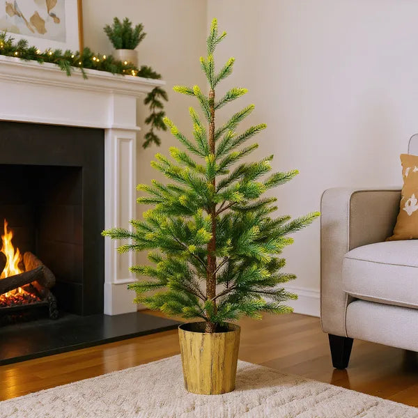 2 Pack 4 FT Dual Tone Artificial Christmas Tree With Pot Stand, Potted