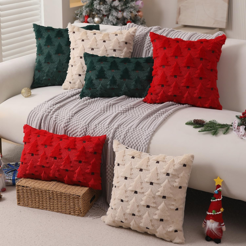 Christmas Pillow Covers 18x18 Inch Set Of 2 Christmas Decorations Soft