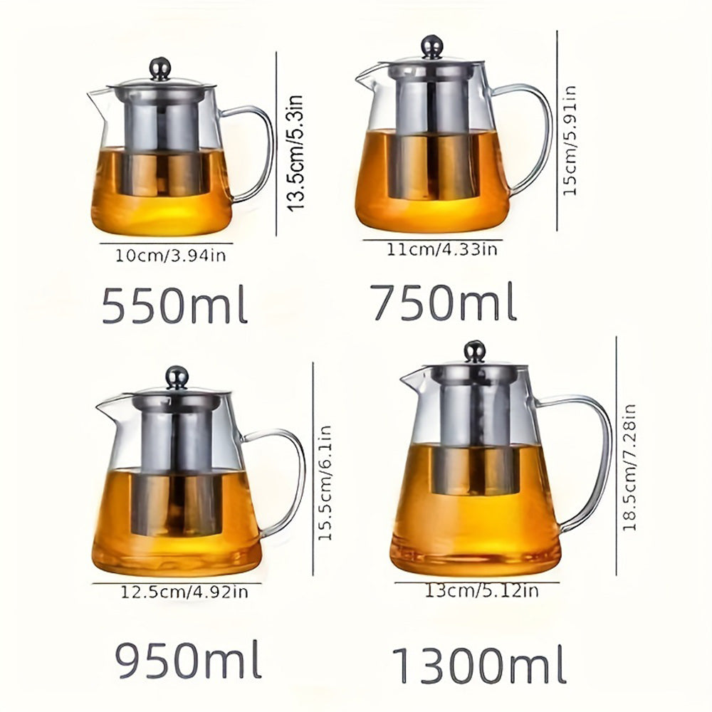 550 ML High Borosilicate Heat-resistant Glass Tea Pot Transparent