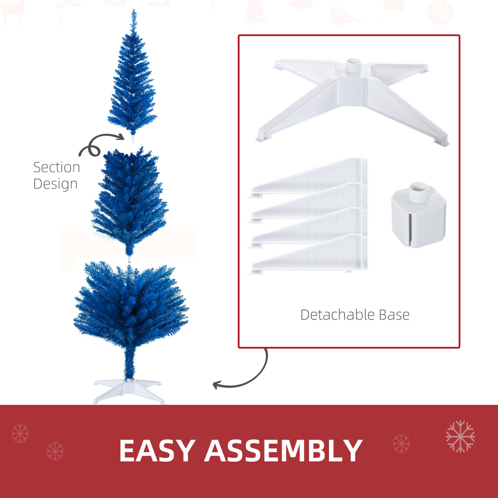 6FT Decorated Christmas Tree, Pencil Christmas Tree With 390 Realistic