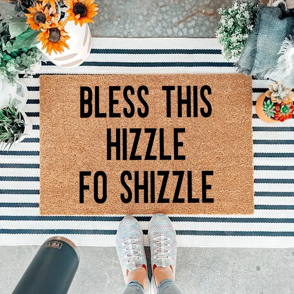 Bless This Hizzle Fo Shizzle Heavy-duty Coconut Coir Doormat - Non-slip