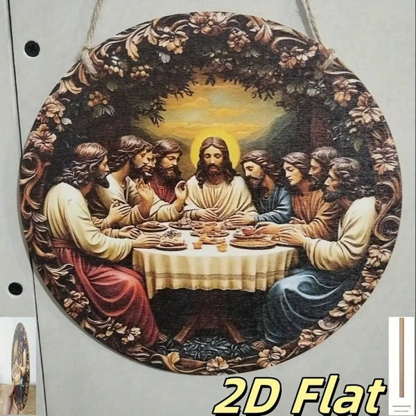 2D Flat Last Supper Wall Decor, "" Wall Decor, Exquisitely Carved Jesus
