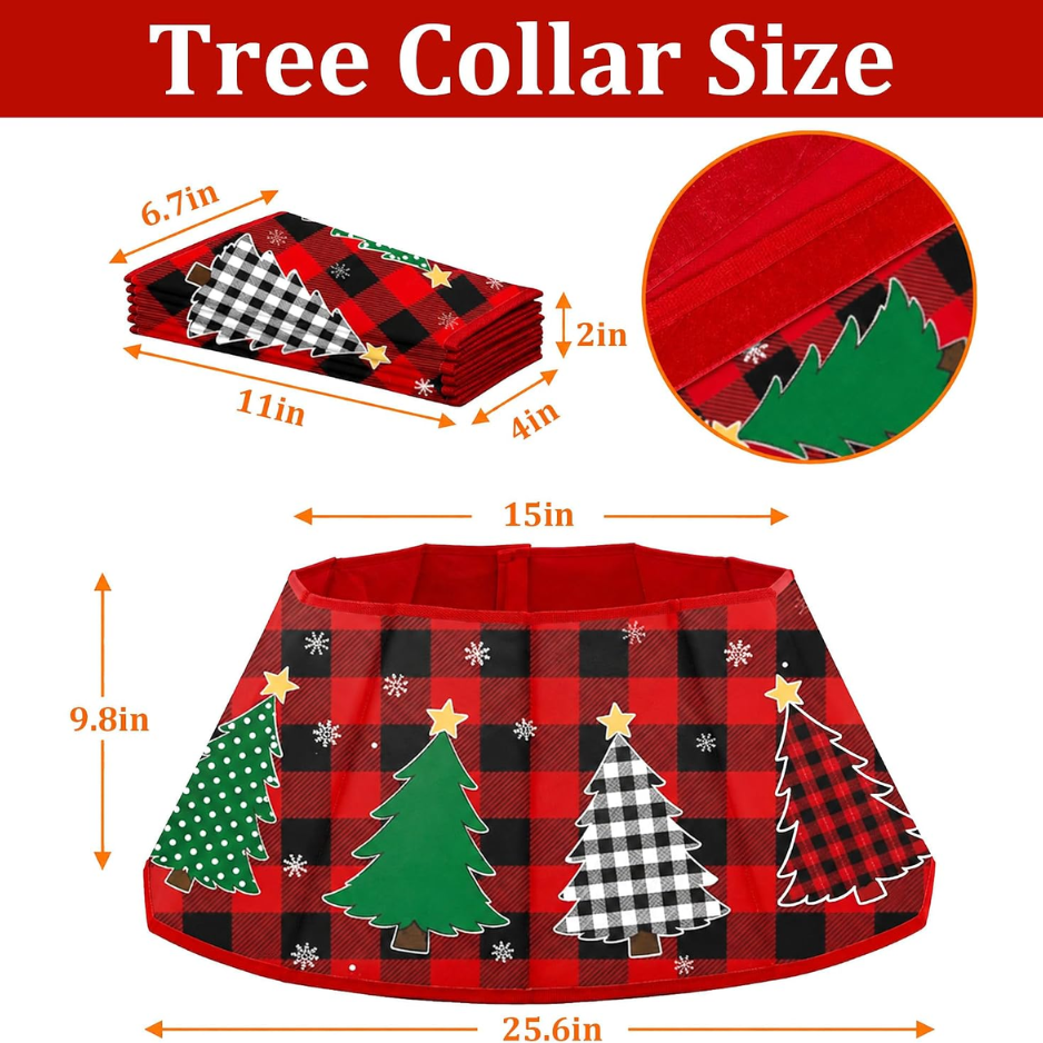 Buffalo Plaid Velvet Christmas Tree Collar, 15 25.6 Base Cover