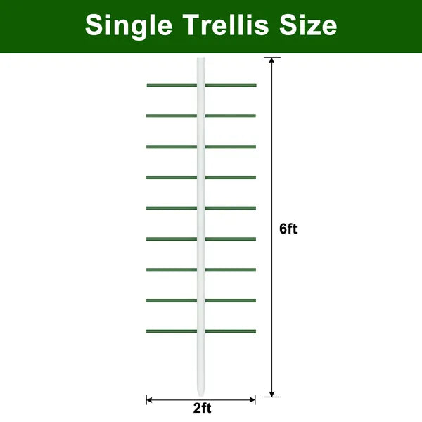 1PC 2FT*6FT White U-shaped Tube Climbing Trellis, Garden Flower Stand