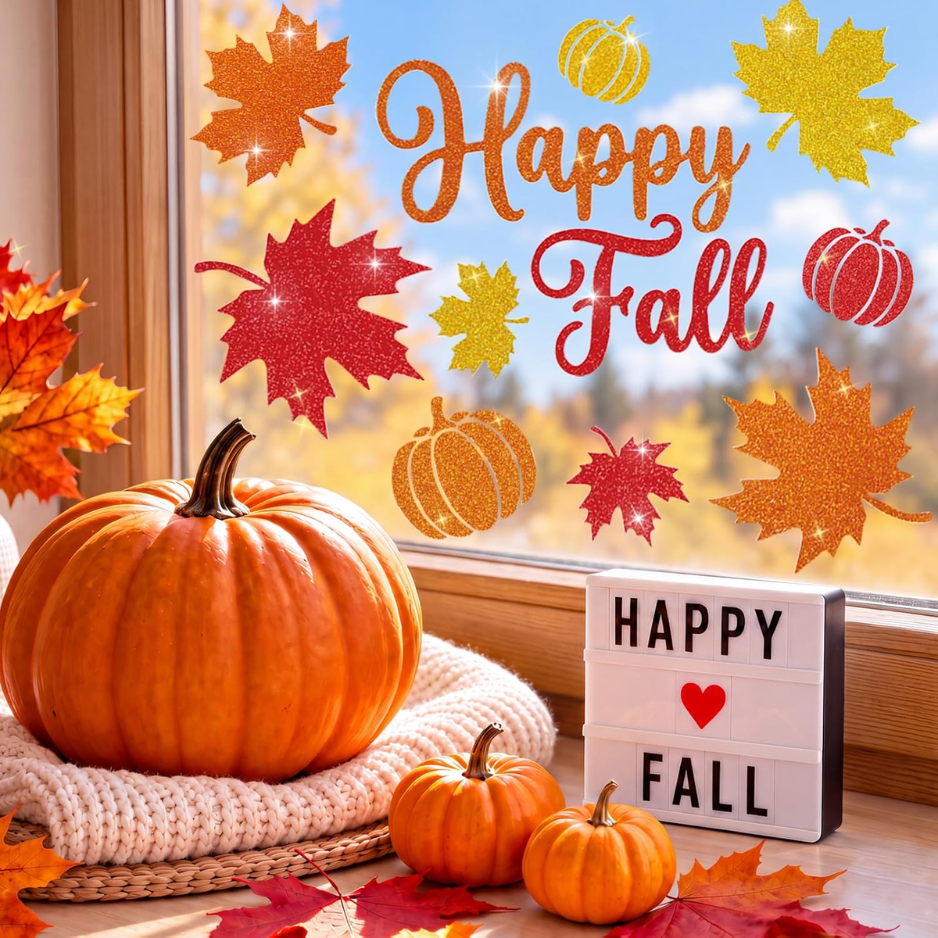 Fall Window Clings Autumn Thanksgiving Window Stickers Decals Decor 6