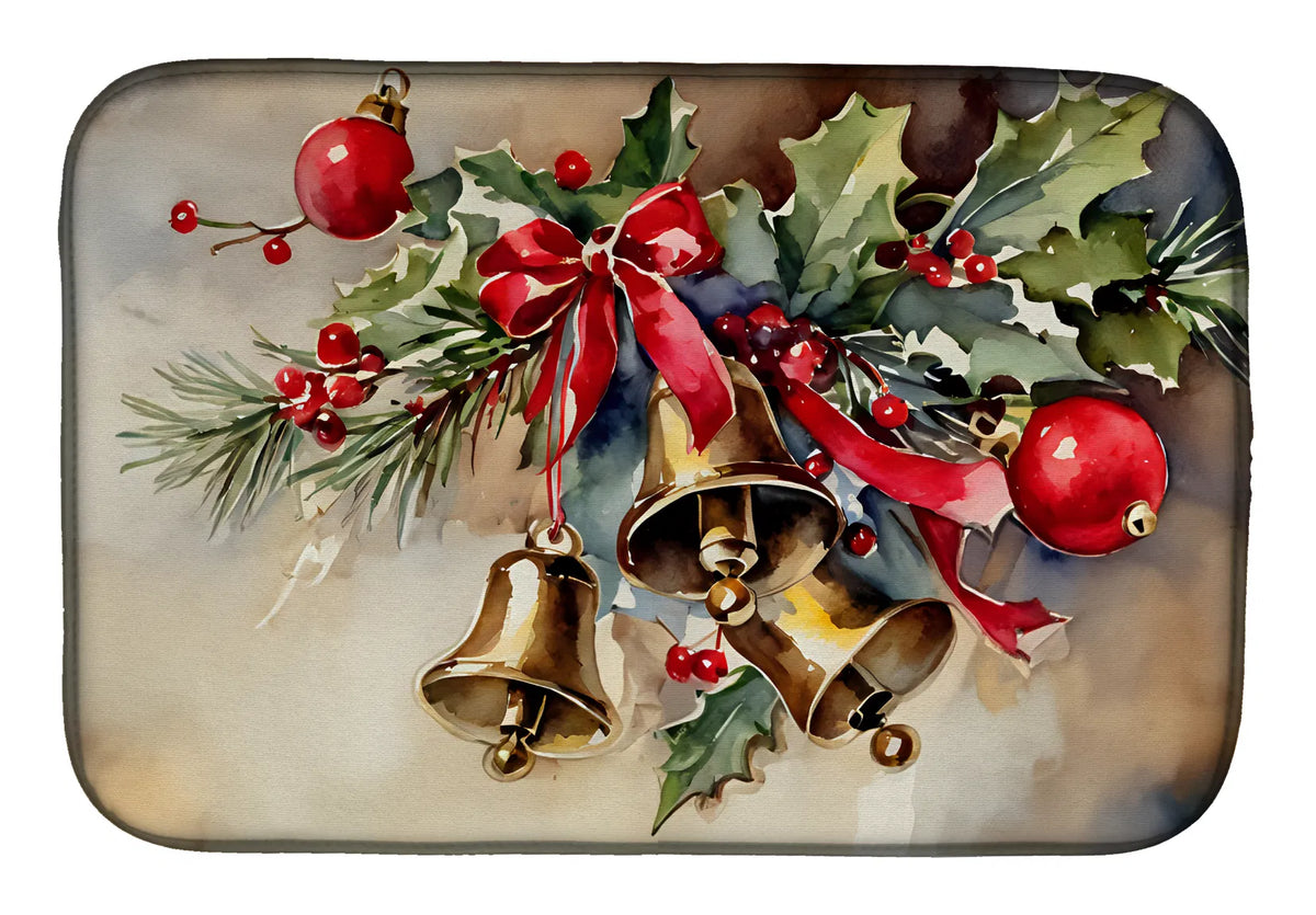 Christmas Bells Dish Drying Mat Absorbent Dish Drying Mat Pad