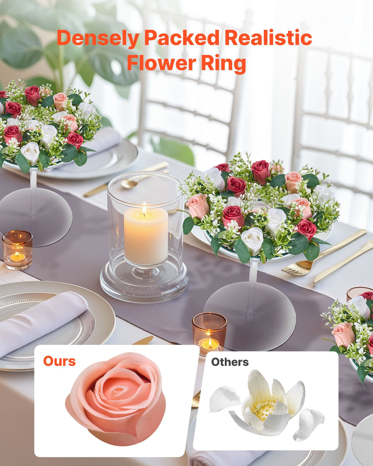 Artificial Wreath Rose Flower Wreaths For Wedding Arrangement
