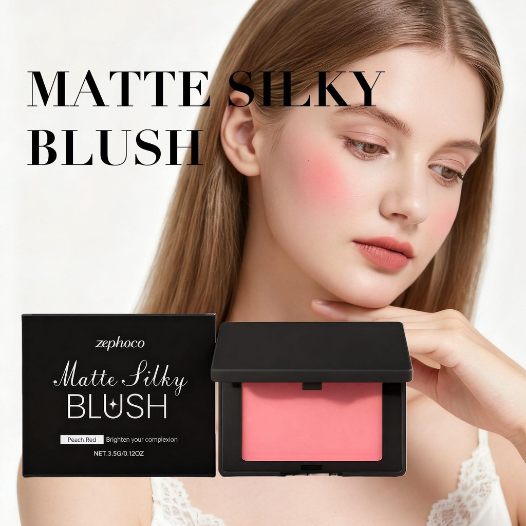 Zephoco Matte Silky Blush, Rose Pink, 3.5 G