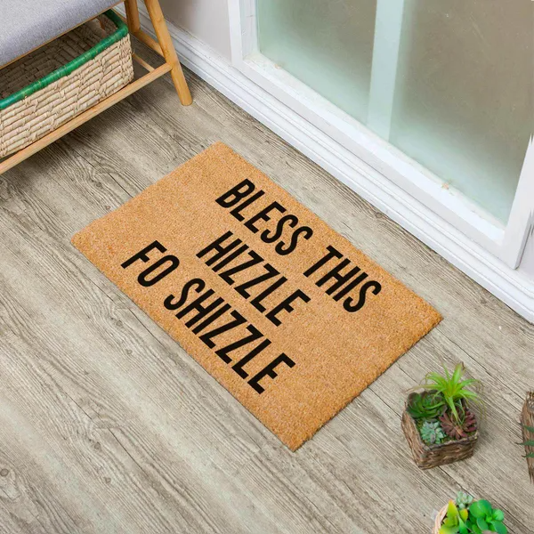 Bless This Hizzle Fo Shizzle Heavy-duty Coconut Coir Doormat - Non-slip