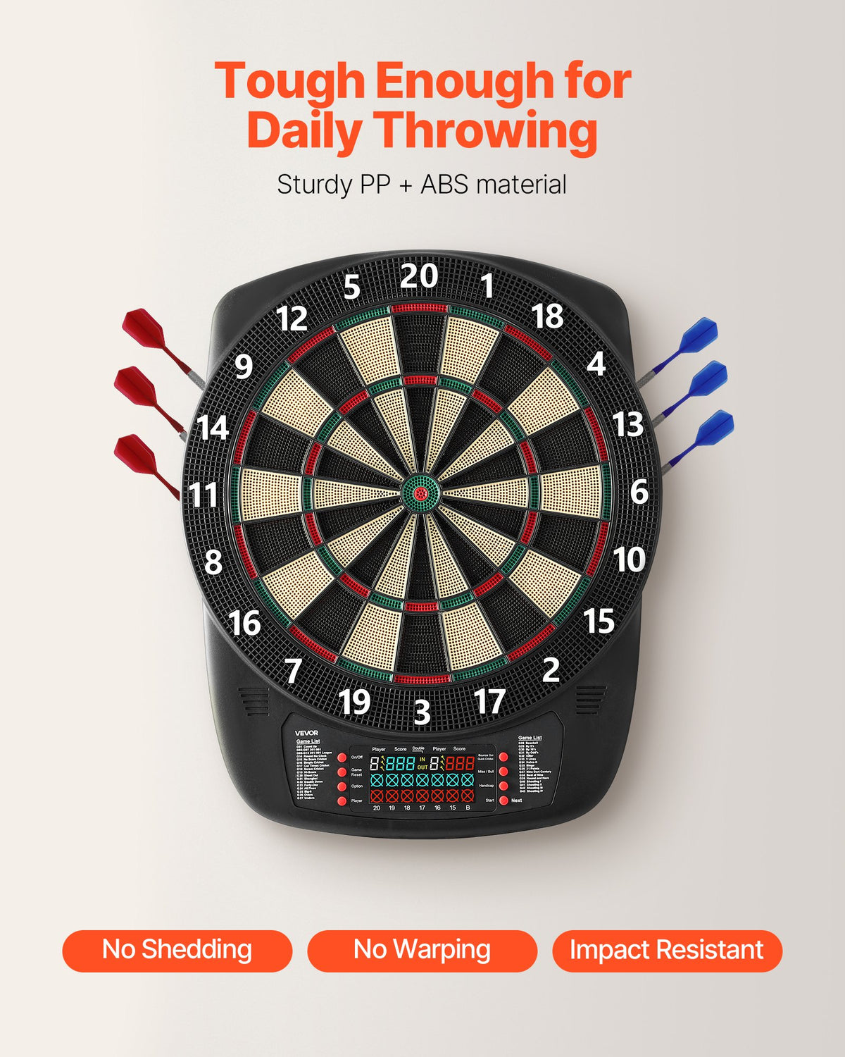Electronic Dart Board, 13.5" Target Dartboard With 43 Games & 200+