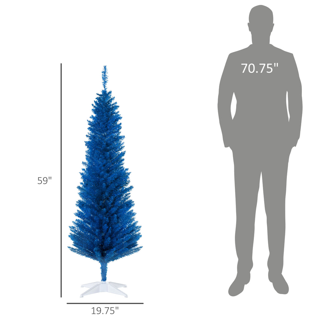 5FT Decorated Christmas Tree, Pencil Christmas Tree With 294 Realistic