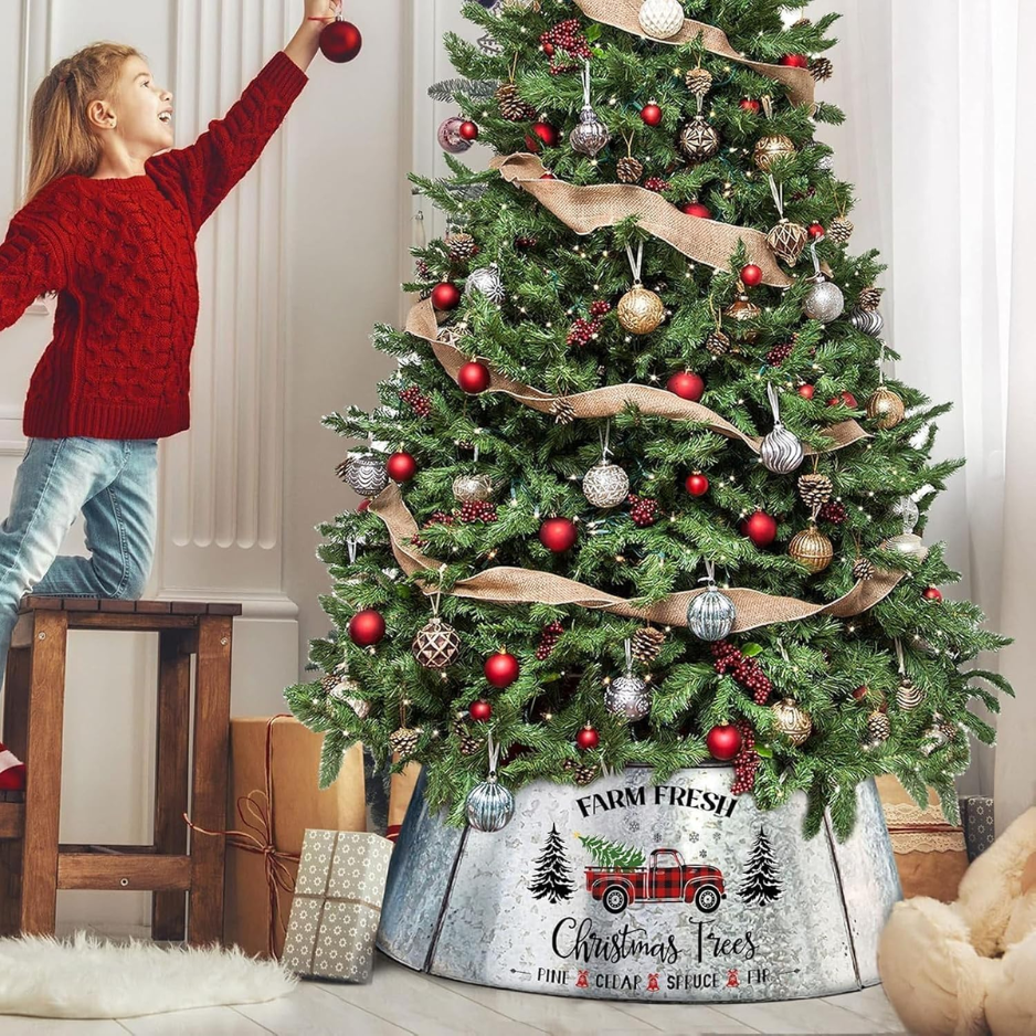 29-Inch Metal Christmas Tree Collar For Pencil Trees