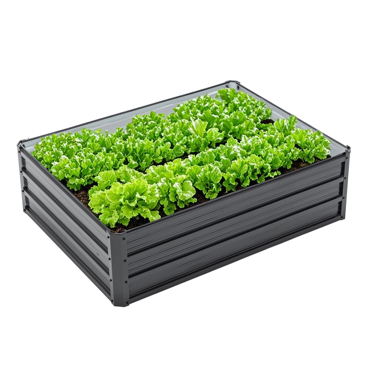 4x3x1ft Metal Raised Garden Bed,deep Root Outdoor Galvanized Planter