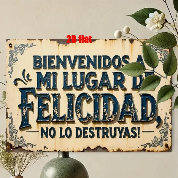 Welcome To My Happy Haven Do Not Ruin It Vintage Metal Sign Floral
