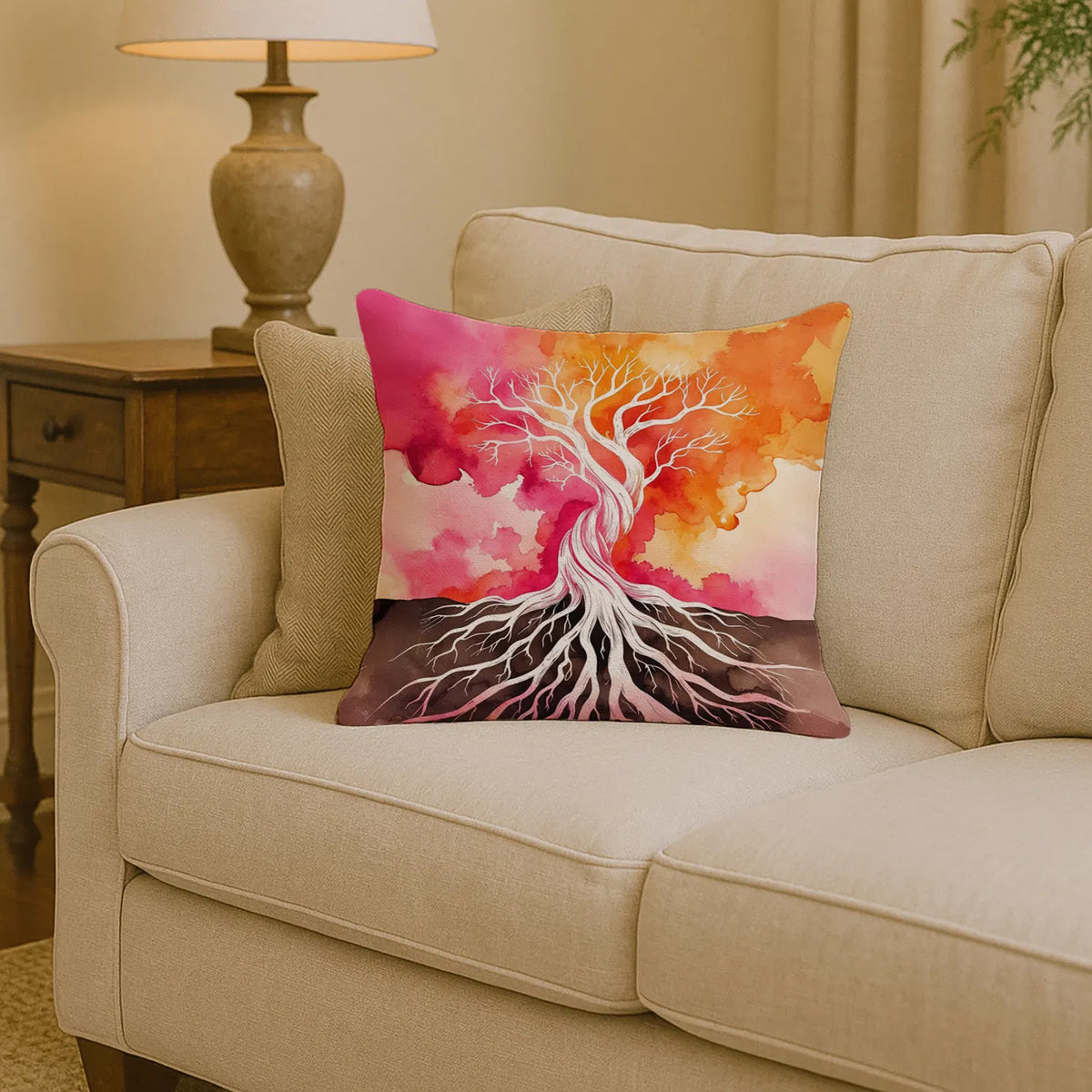 Rooted In Lesbian Pride Throw Pillow Machine Washable, Indoor Outdoor