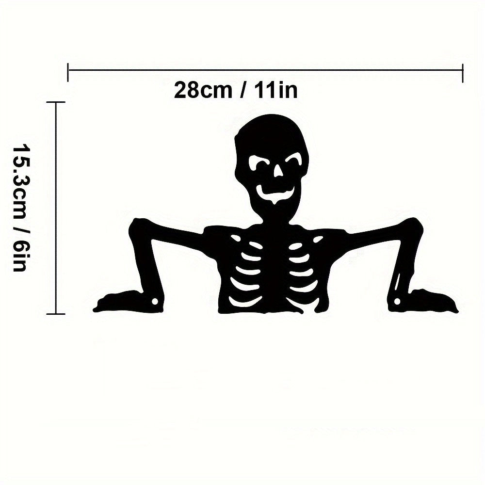 Gothic Metal Skull Silhouette Wall Plaque - Outdoor & Indoor Halloween