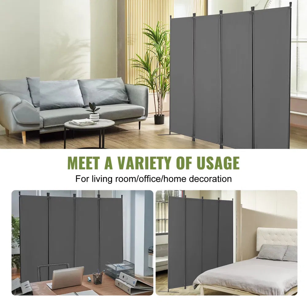 4-Panel Room Divider, Foldable Privacy Shields, Cloth Segregation